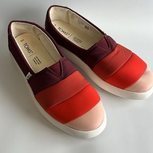 Toms | Alpargata Mallow Puff Multicolor Red Pink Slip On Shoes Size 8